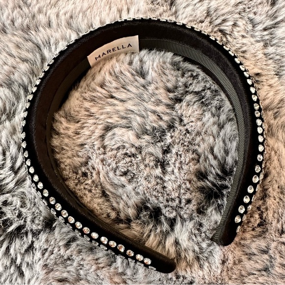NWOT Marella by Max Mara Crystal Headband Black Fall/Winter/ Holidays - Picture 10 of 14